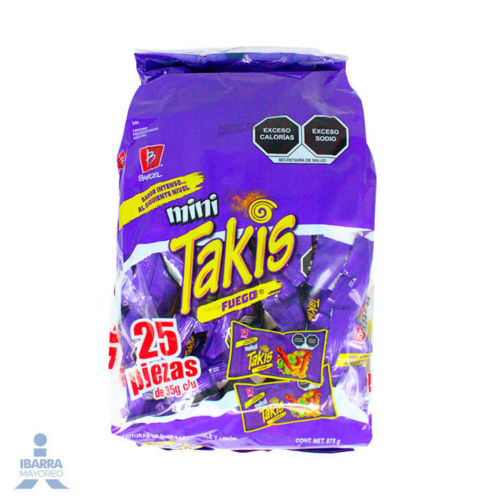 BOTANA BARCEL MINI TAKIS FUEGO 3/25 PZS