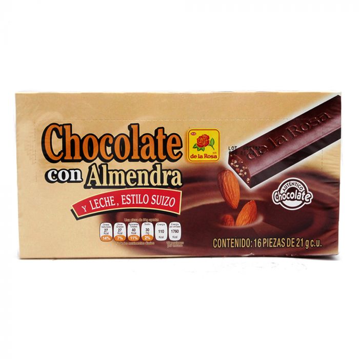 CHOC LA ROSA SUIZO C/ALMENDRAS 20/16 PZS