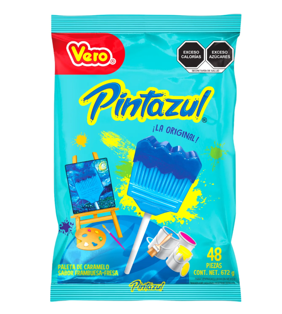 PALETA VERO BROCHITA PINTA AZUL 24/48 PZS