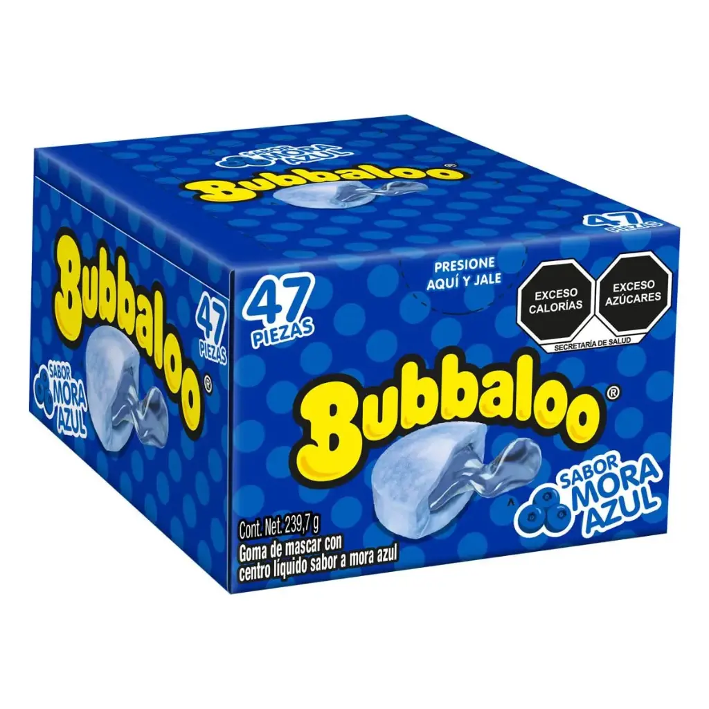 CHICLE ADS BUBBALOO MORA AZUL 32/47 PZS