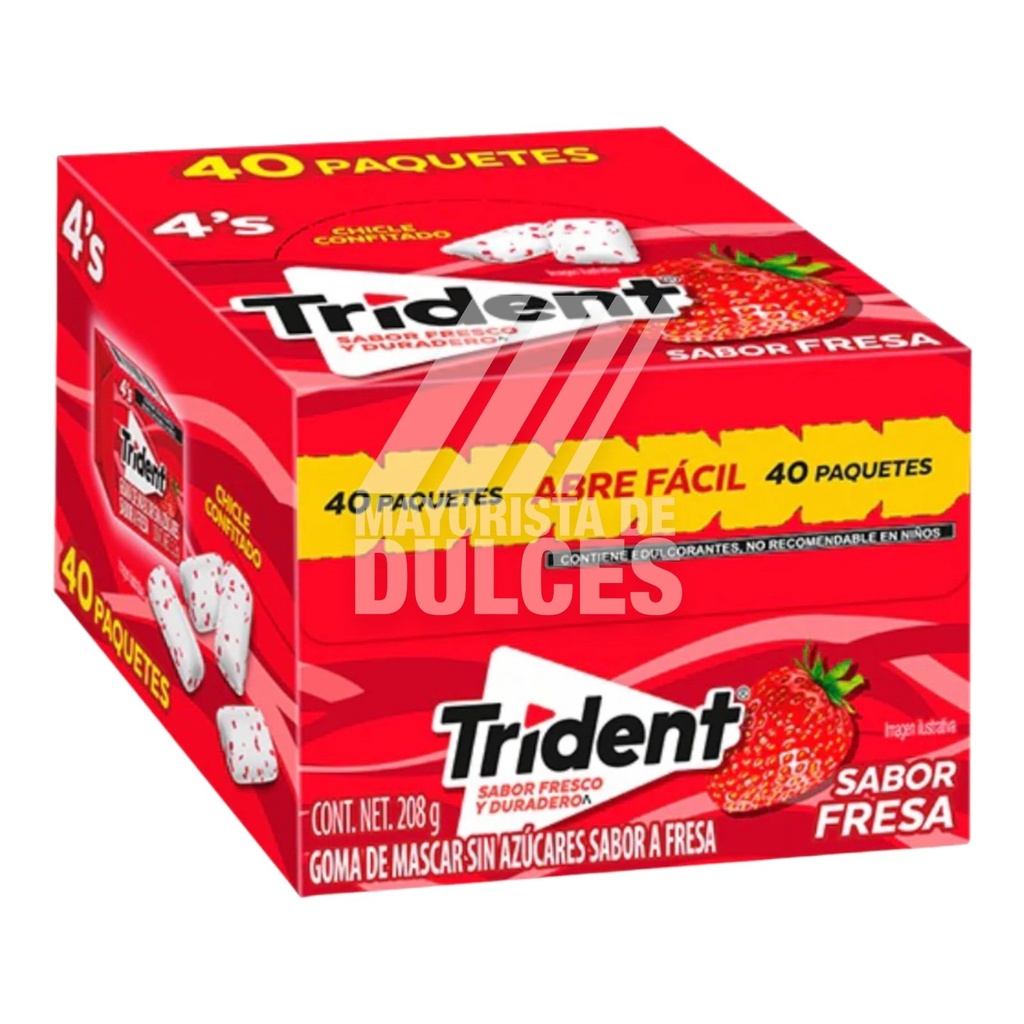 CHICLE ADS TRIDENT 4 S FRESA 40/40 PZS