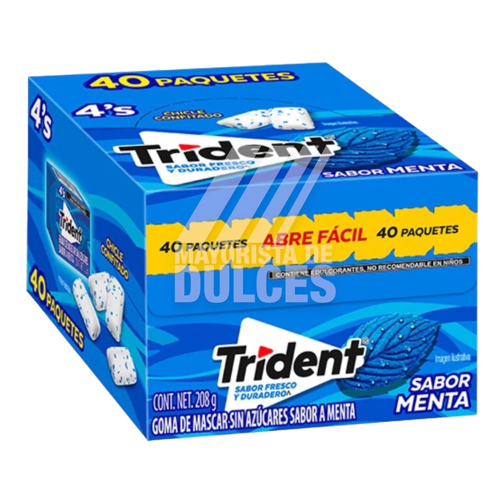 CHICLE ADS TRIDENT 4 S MENTA 40/40 PZS