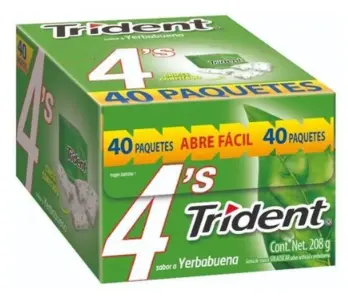 CHICLE ADS TRIDENT 4 S YERBA 40/40 PZS