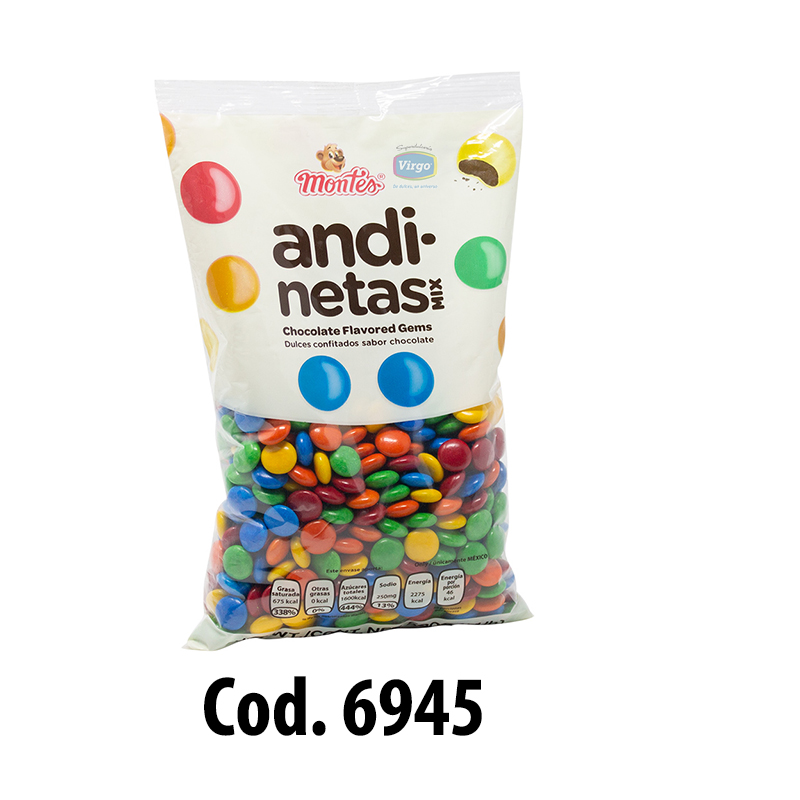 CHOC ANDINETA LUNETA MIX COLORES 12/500 GRS