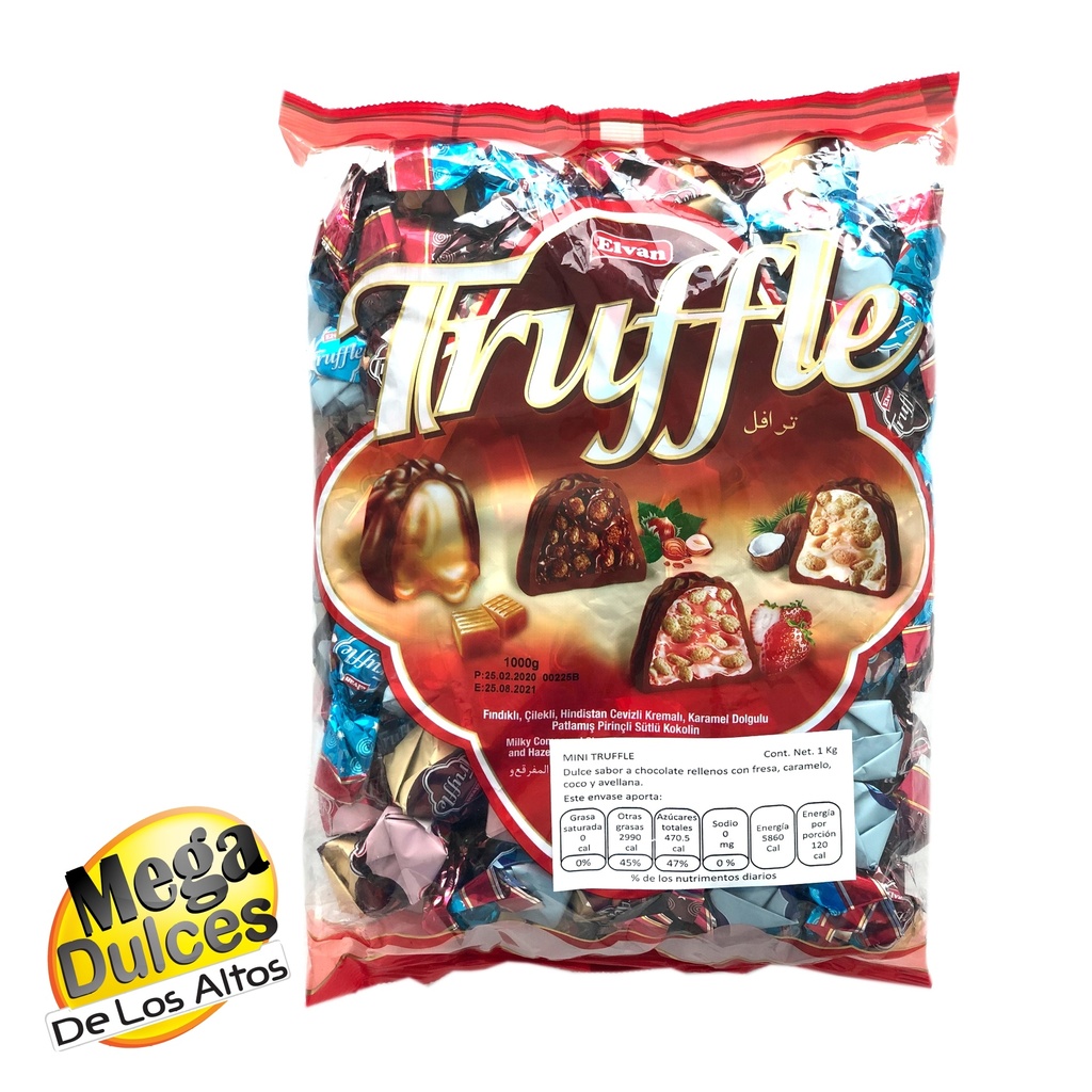 CHOC ELVAN MINI TRUFFLES MIX BOLSA 8/1 KG