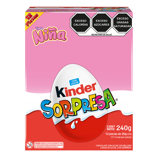 CHOC FERRERO HUEVITO KINDER NIÑA 12/8 PZS