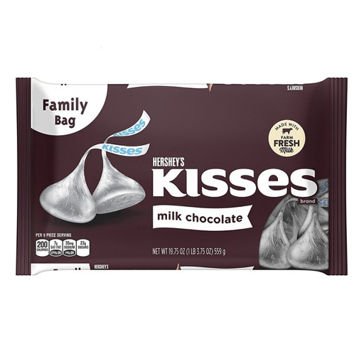 CHOC HERSHEY KISSES NATURAL 5/850 GRS