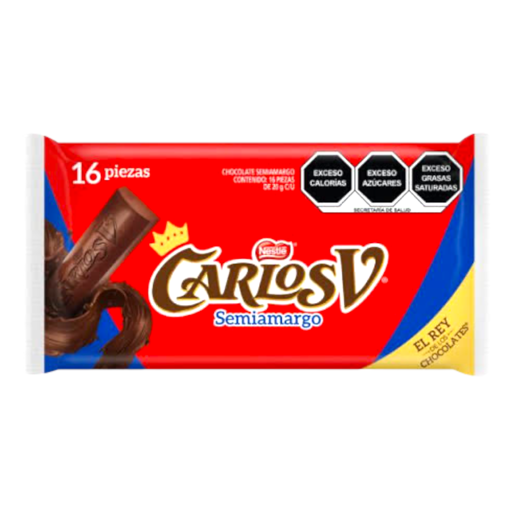 CHOC NESTLE CARLOS V SEMIAMARGO 14/16 PZS