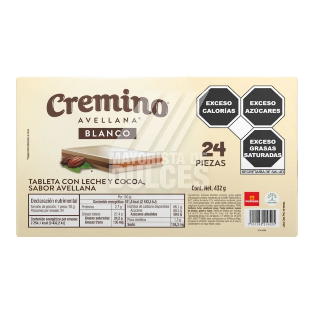 CHOC NUTRESA CREMINO 16/24 PZS