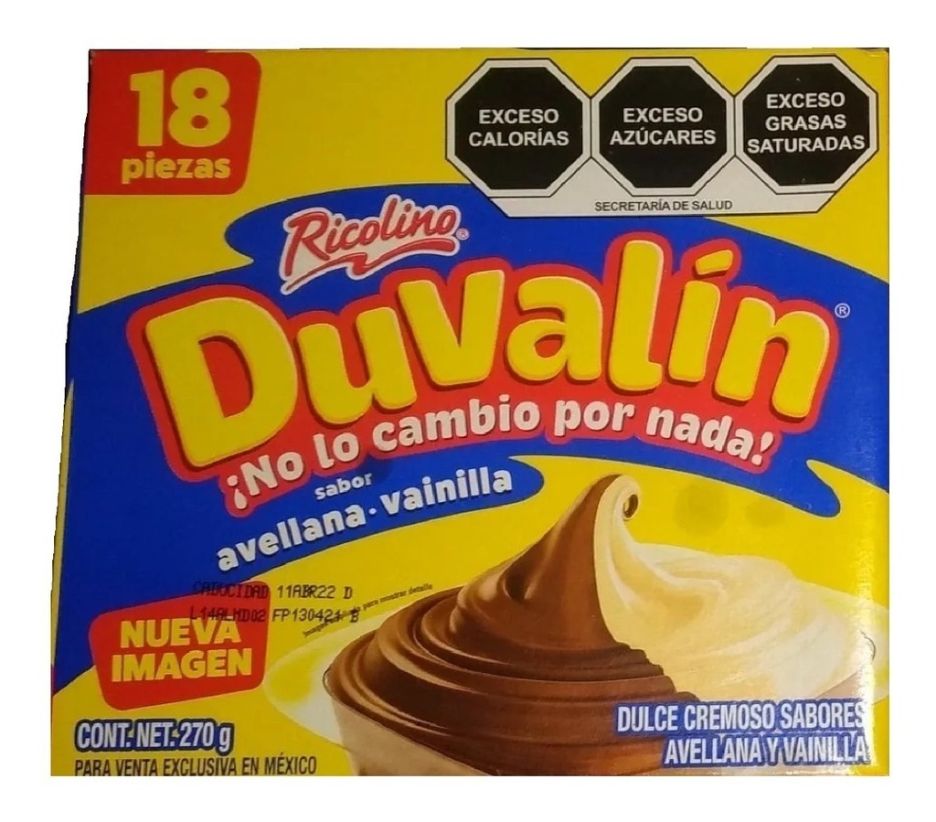 DUVALIN RICOLINO AVELLANA VAINILLA 24/18 PZS