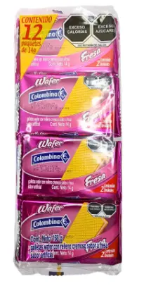 GALLETA COLOMB WAFER FRESA 36/12 PZS