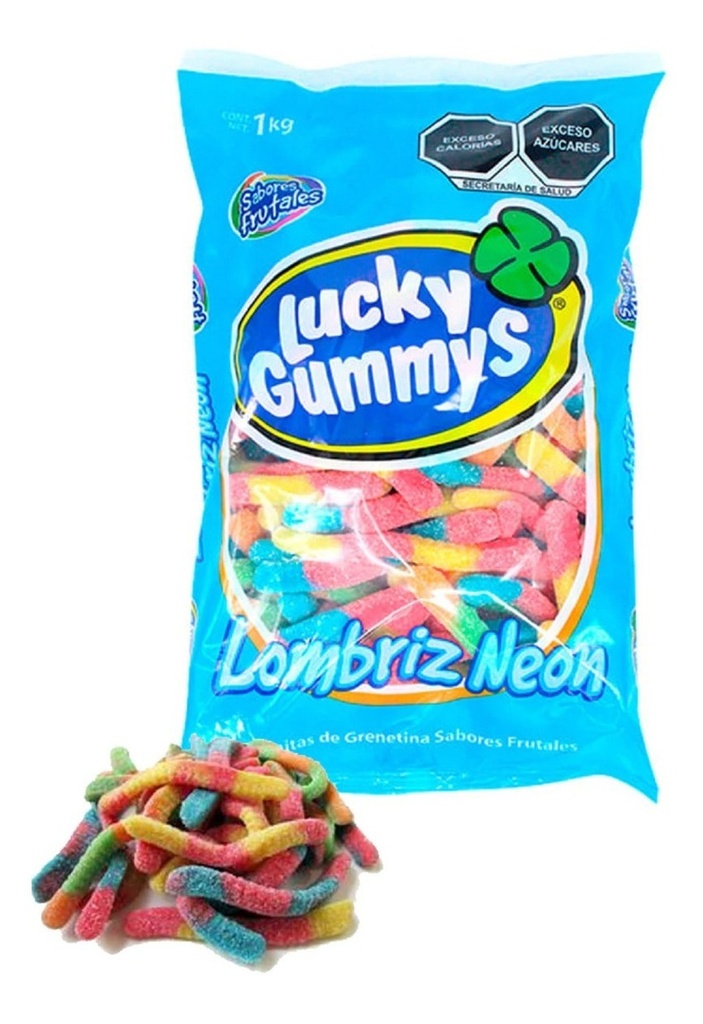 GOMA LUCKY LOMBRIZ NEON 8/1 KG