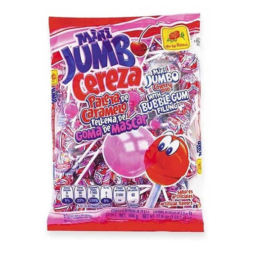 PALETA LA ROSA MINI JUMBO CEREZA 25/50 PZS