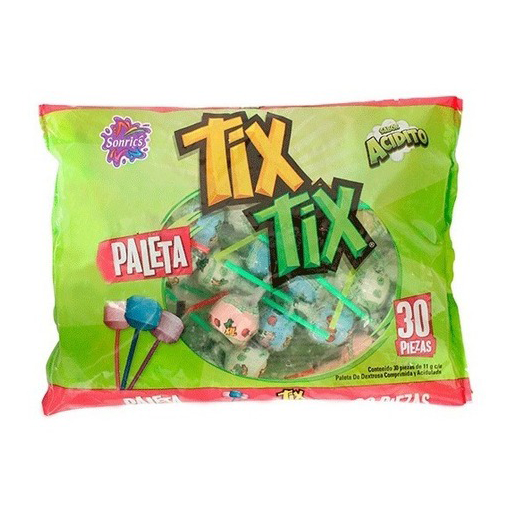 PALETA SONRICS TIX TIX FRUTALES 24/30 PZS