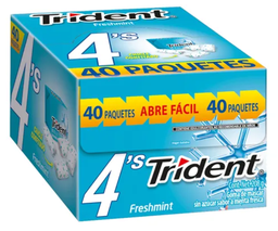 [CHT4FM] CHICLE ADAMS TRIDENT 4 S FRESHMINT 40/40 PZS