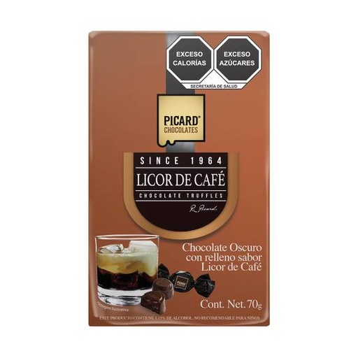 [CLPLF2] CHOC PICARD LICOR CAFE 12/70 GRS